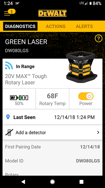 20V MAX* Tool Connect™ Green Tough Rotary Laser